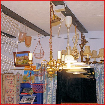 3-Armet lyskrone i messing